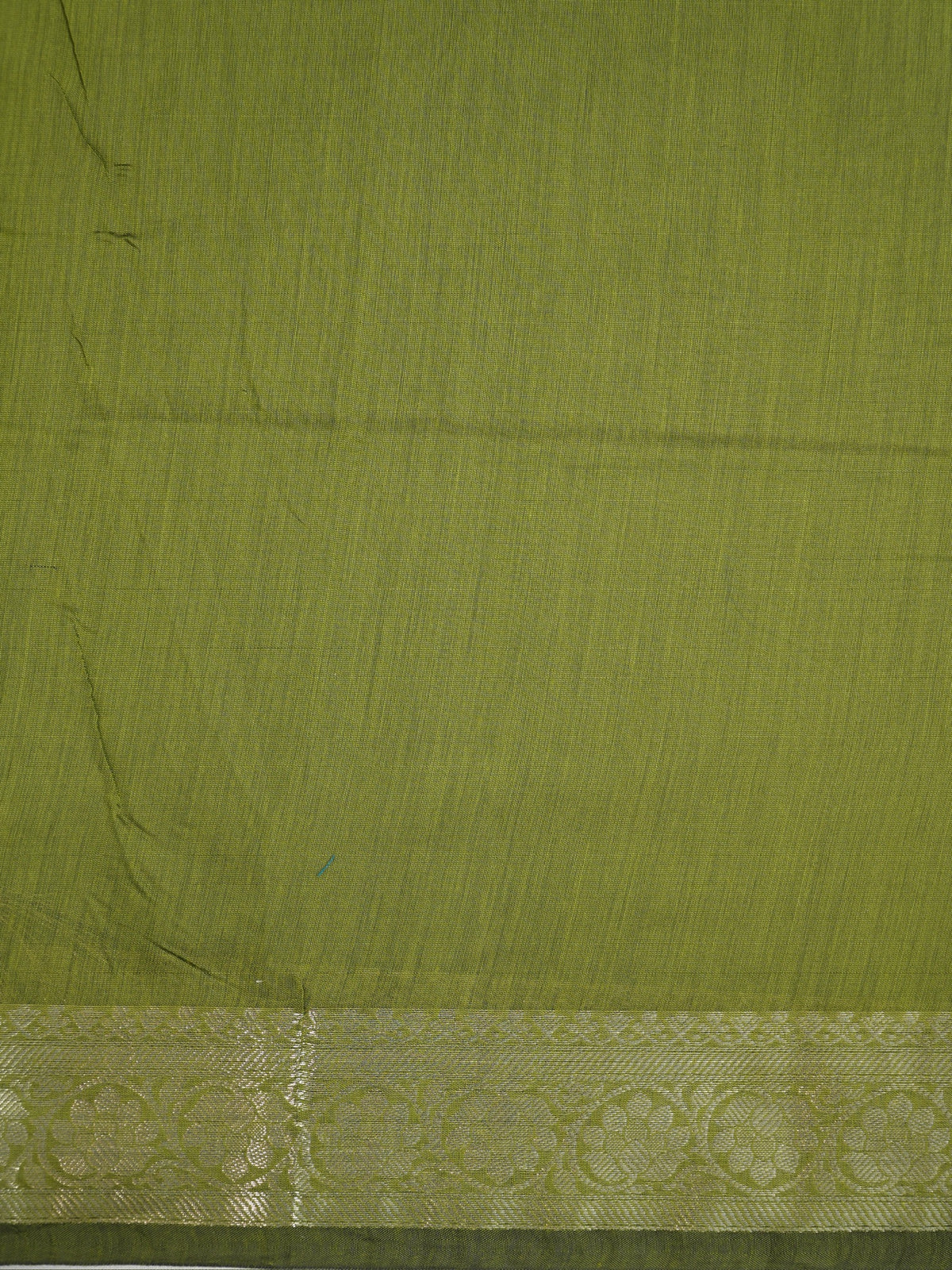 Royal Blue & Olive Green Banarasi Soft Cotton Silk Saree