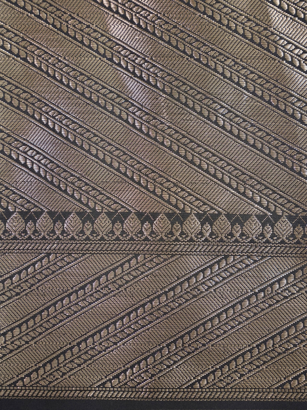 Black Banarasi Soft Katan Silk Saree with Antique Silver Zari