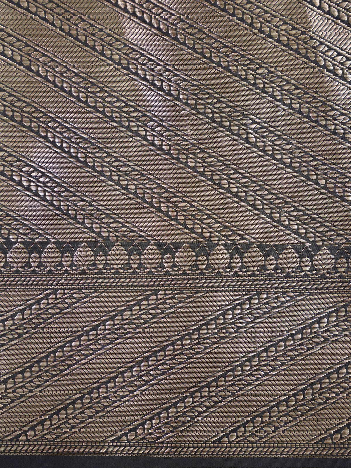 Black Banarasi Soft Katan Silk Saree with Antique Silver Zari