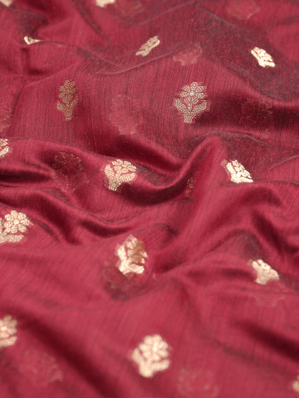 Deep Maroon & Charcoal Black Banarasi Soft Cotton Silk Saree