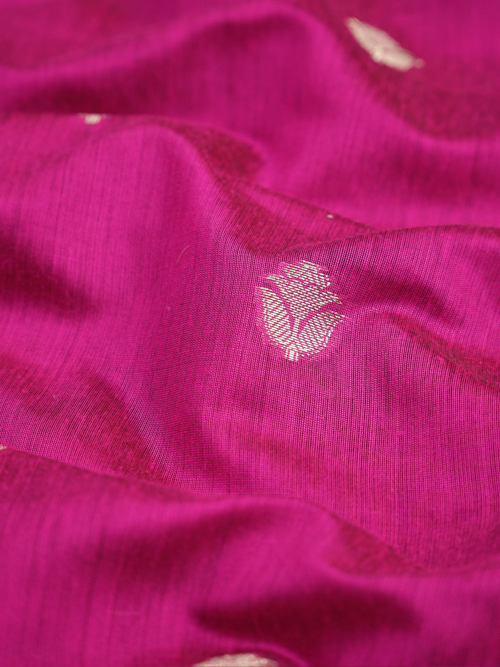 Magenta Pink & Royal Blue Banarasi Soft Cotton Silk Saree