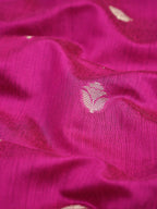 Magenta Pink & Royal Blue Banarasi Soft Cotton Silk Saree