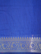 Magenta Pink & Royal Blue Banarasi Soft Cotton Silk Saree