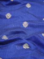 Royal Blue & Magenta Pink Banarasi Soft Cotton Silk Saree