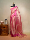 Rani Pink Banarasi Soft Tissue Brocade Silk Saree