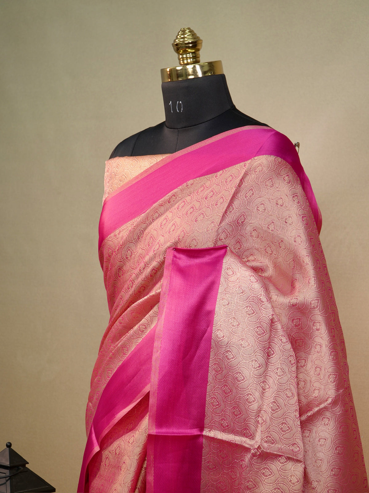 Rani Pink Banarasi Soft Tissue Brocade Silk Saree