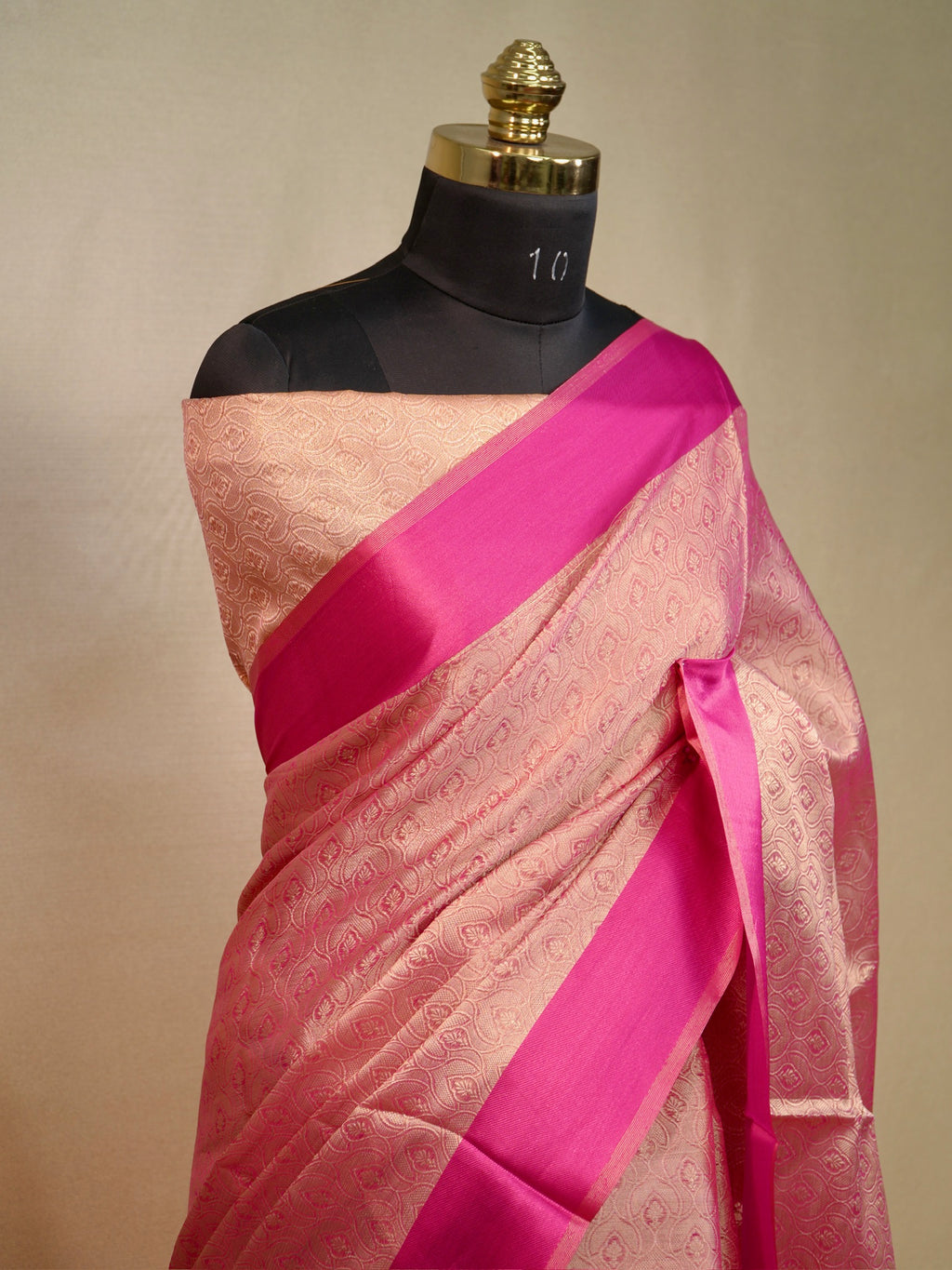 Rani Pink Banarasi Soft Tissue Brocade Silk Saree