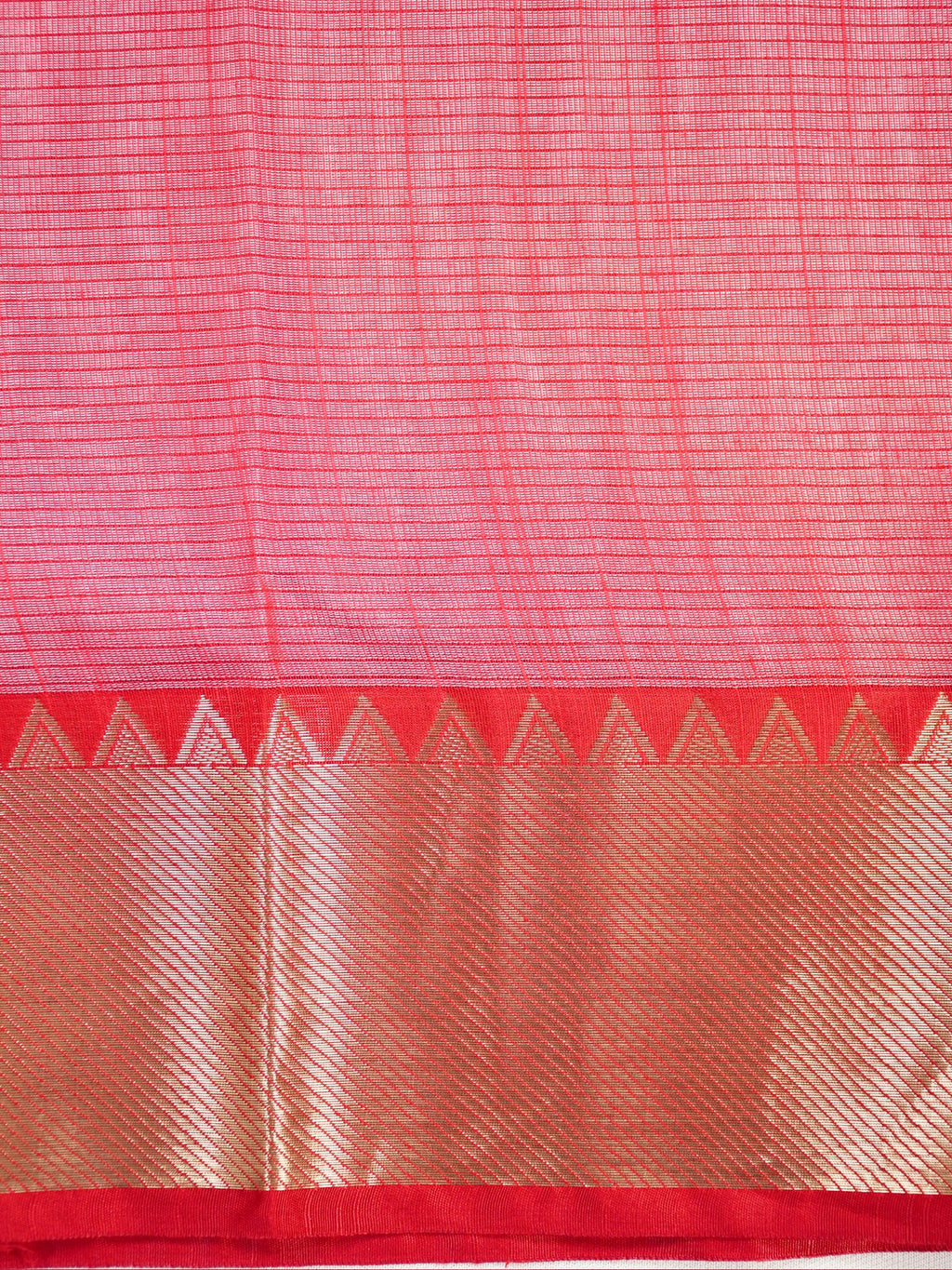 Silver Grey & Pink Soft Cotton Silk Saree with Temple Zari Border
