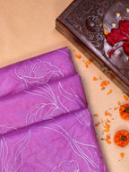 Lavender Orchid Soft Organza Floral Embroidered Saree