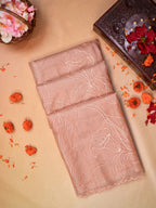Rose Gold Soft Organza Floral Embroidered Saree