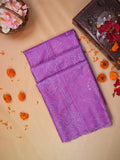 Lavender Soft Organza Silk Floral Embroidered Saree with Scalloped Border