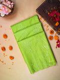 Pistachio Green Soft Organza Rose Embroidered Sare