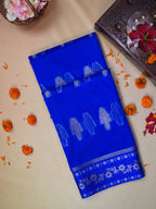 Royal Blue Soft Organza Silk Saree with Silver Zari
