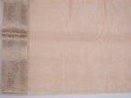 Peach Coral Soft Cotton Silk Floral &amp; Geometric Embroidered Saree with Silver Zari