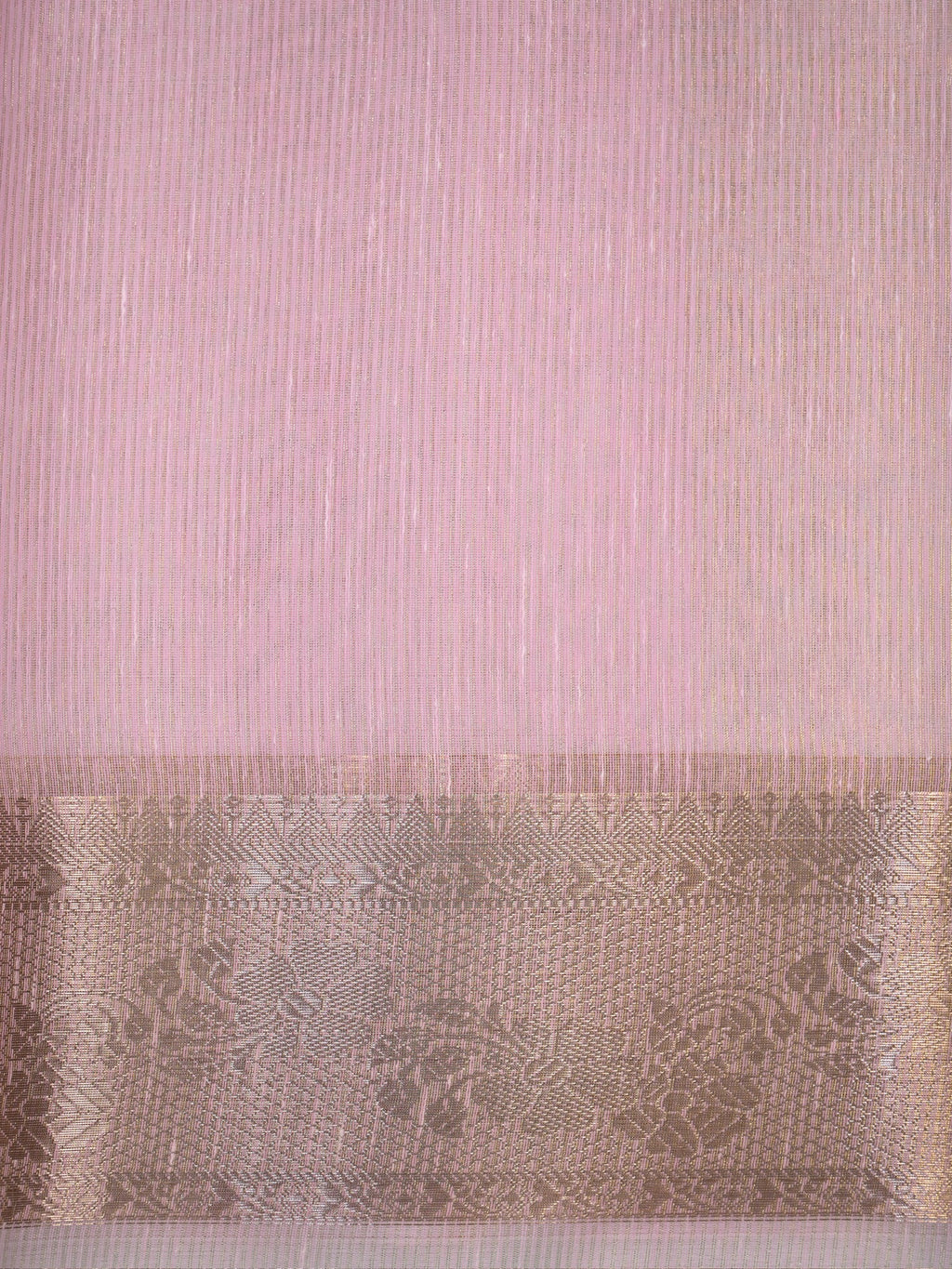 Light Pink Soft Cotton Silk Floral Embroidered Saree with Silver Zari
