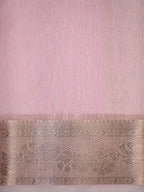 Light Pink Soft Cotton Silk Floral Embroidered Saree with Silver Zari