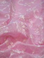 Soft Pink Soft Cotton Silk Embroidered Saree with Silver Zari
