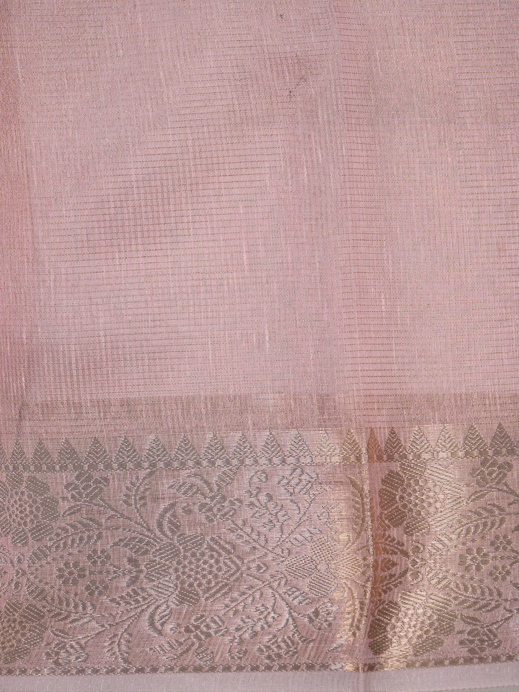 Soft Pink Soft Cotton Silk Embroidered Saree with Silver Zari