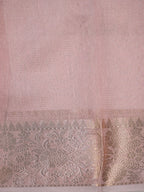 Soft Pink Soft Cotton Silk Embroidered Saree with Silver Zari