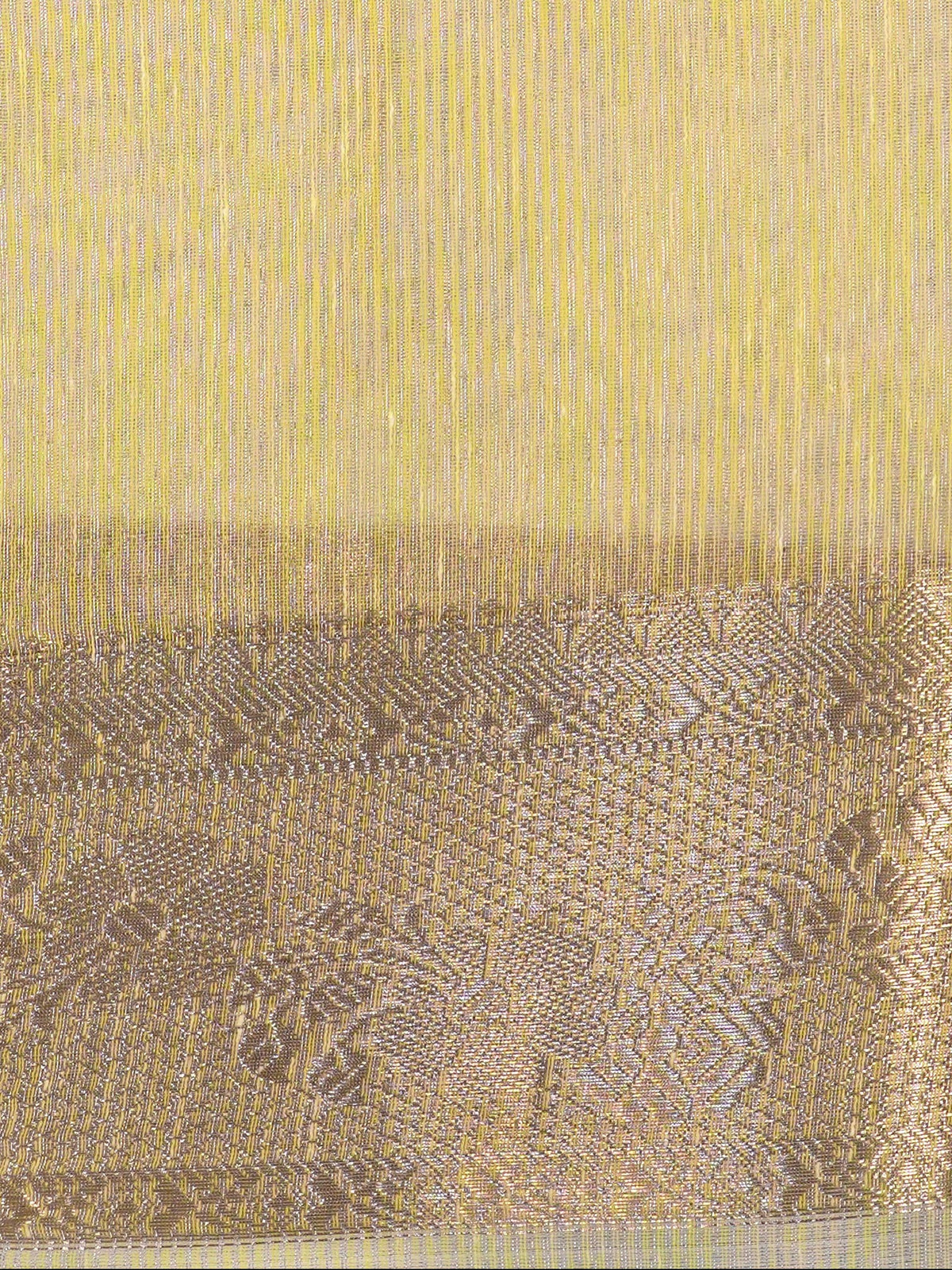 Light Yellow Soft Cotton Silk Floral Embroidered Saree with Silver Zari