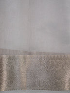 Light Blue Soft Cotton Silk Embroidered Saree with Silver Zari