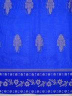 Royal Blue Soft Organza Silk Saree with Silver Zari