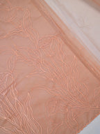 Rose Gold Soft Organza Floral Embroidered Saree
