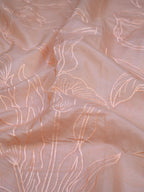 Rose Gold Soft Organza Floral Embroidered Saree