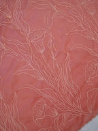 Peach Soft Organza Floral Embroidered Saree