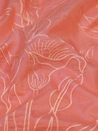 Peach Soft Organza Floral Embroidered Saree