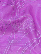 Lavender Orchid Soft Organza Floral Embroidered Saree