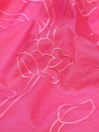 Rose Pink Soft Organza Vine & Floral Embroidered Saree