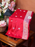 Banarasi Pure Katan Silk Kadhuva Handwoven Saree – Red
