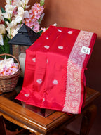 Banarasi Pure Katan Silk Kadhuva Handwoven Saree – Red