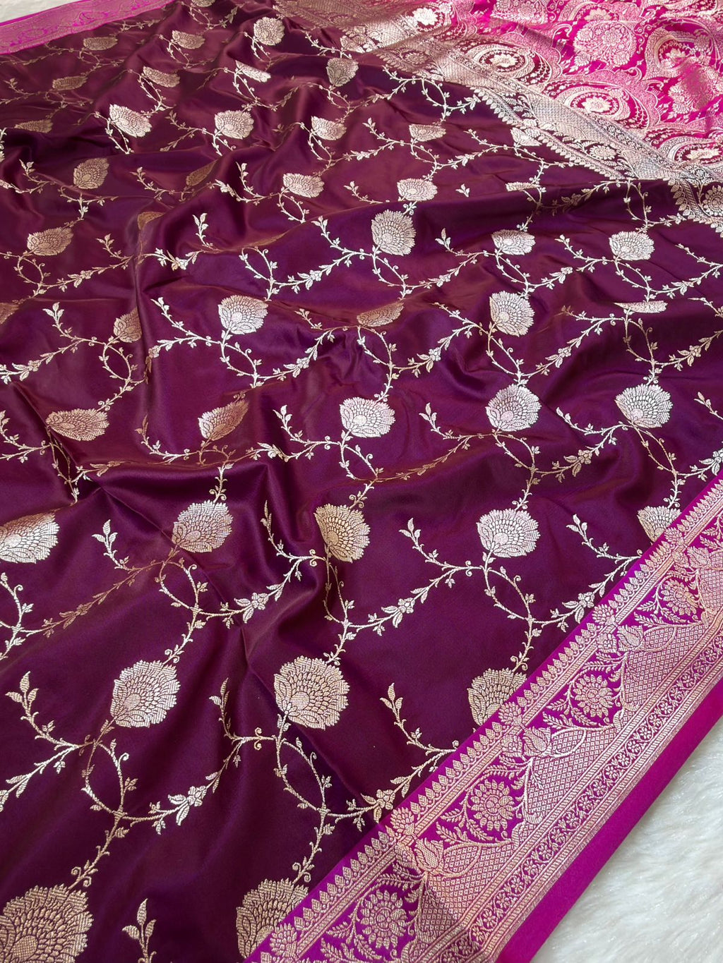 Banarasi Mushru Katan Silk Saree