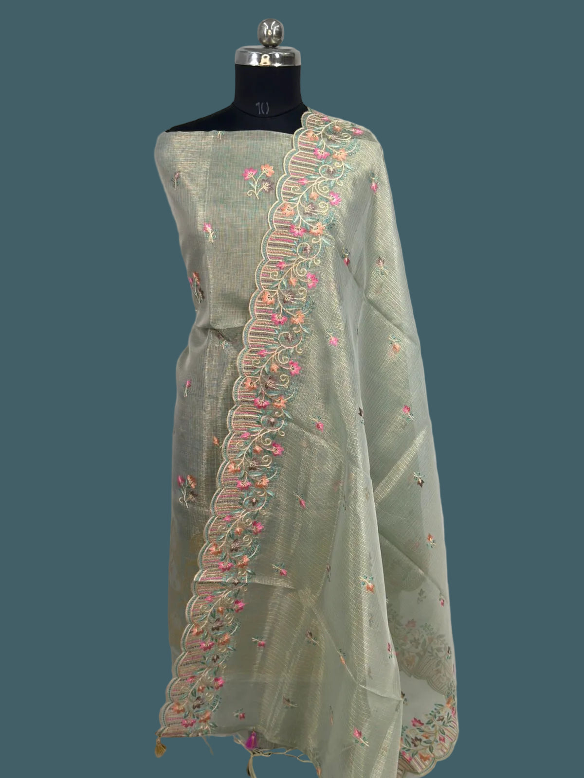 Banarasi Kota Silk Embroidered Suit (3 piece set)