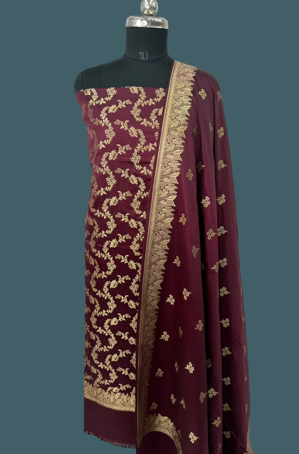 Banarasi Mushru Katan Silk Suit (3 piece set)