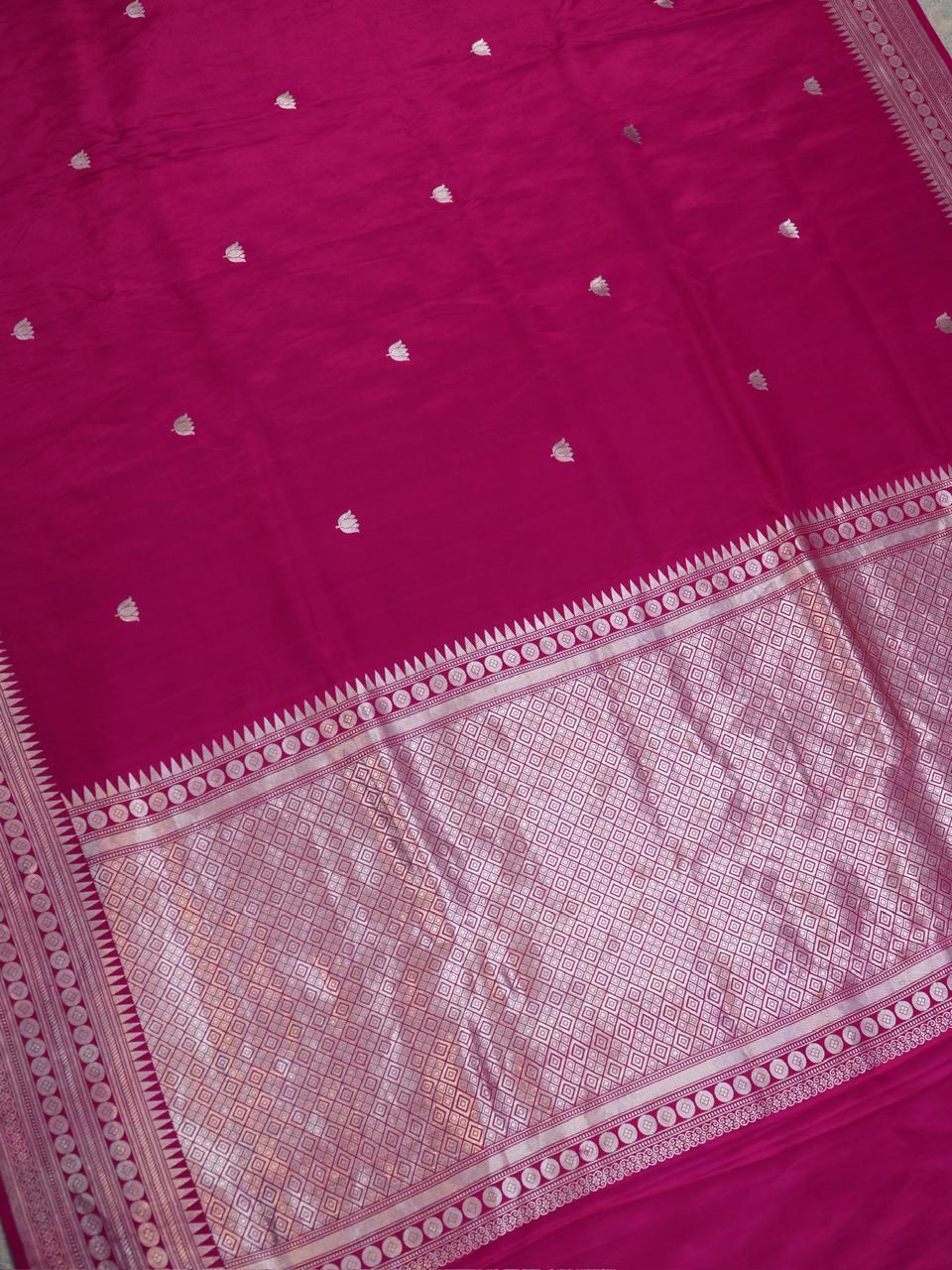 Banarasi Pure Mushru Katan Silk Handwoven Saree