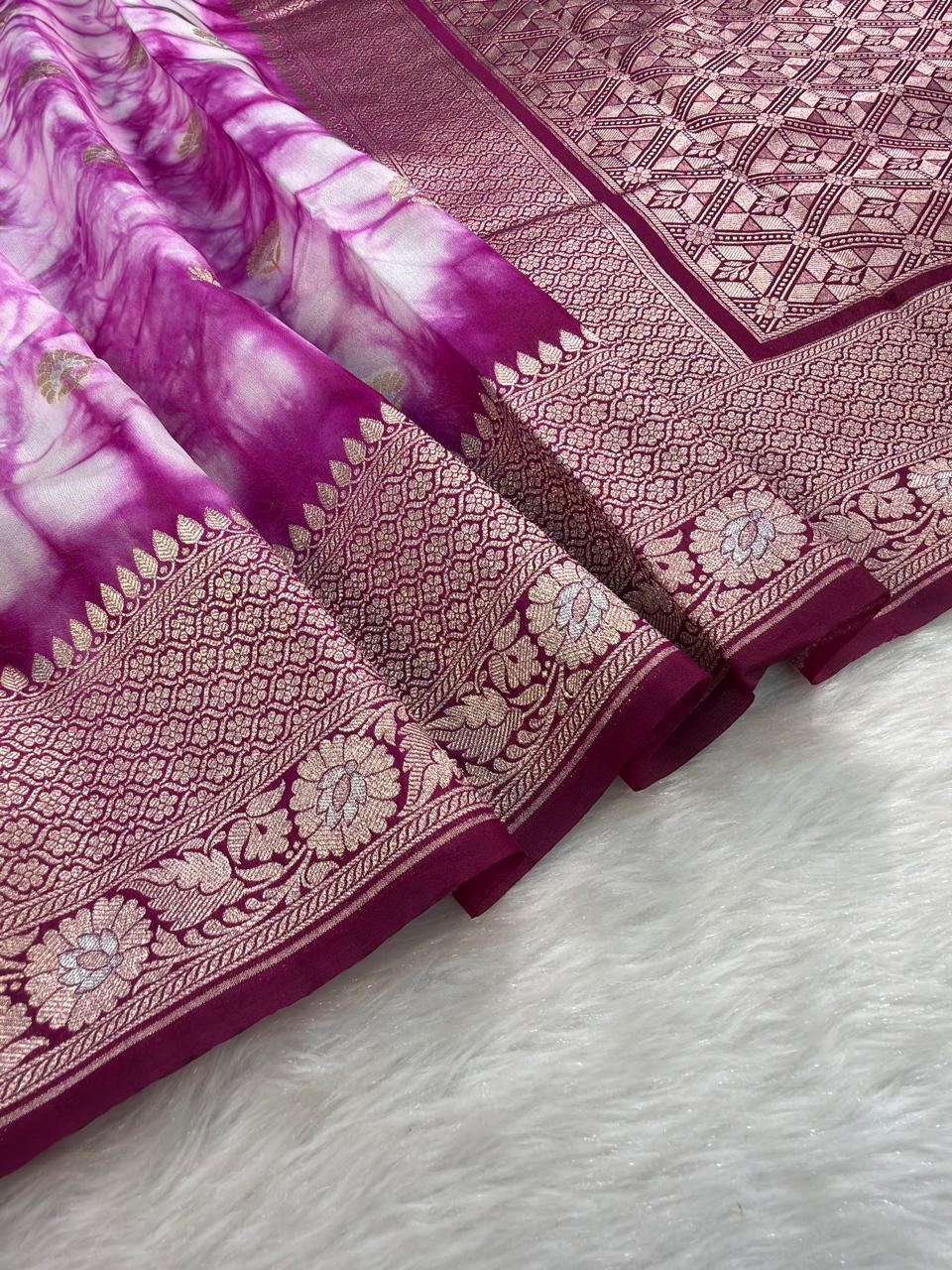 Banarasi Butter Silk Shibori Tie&Dye Saree