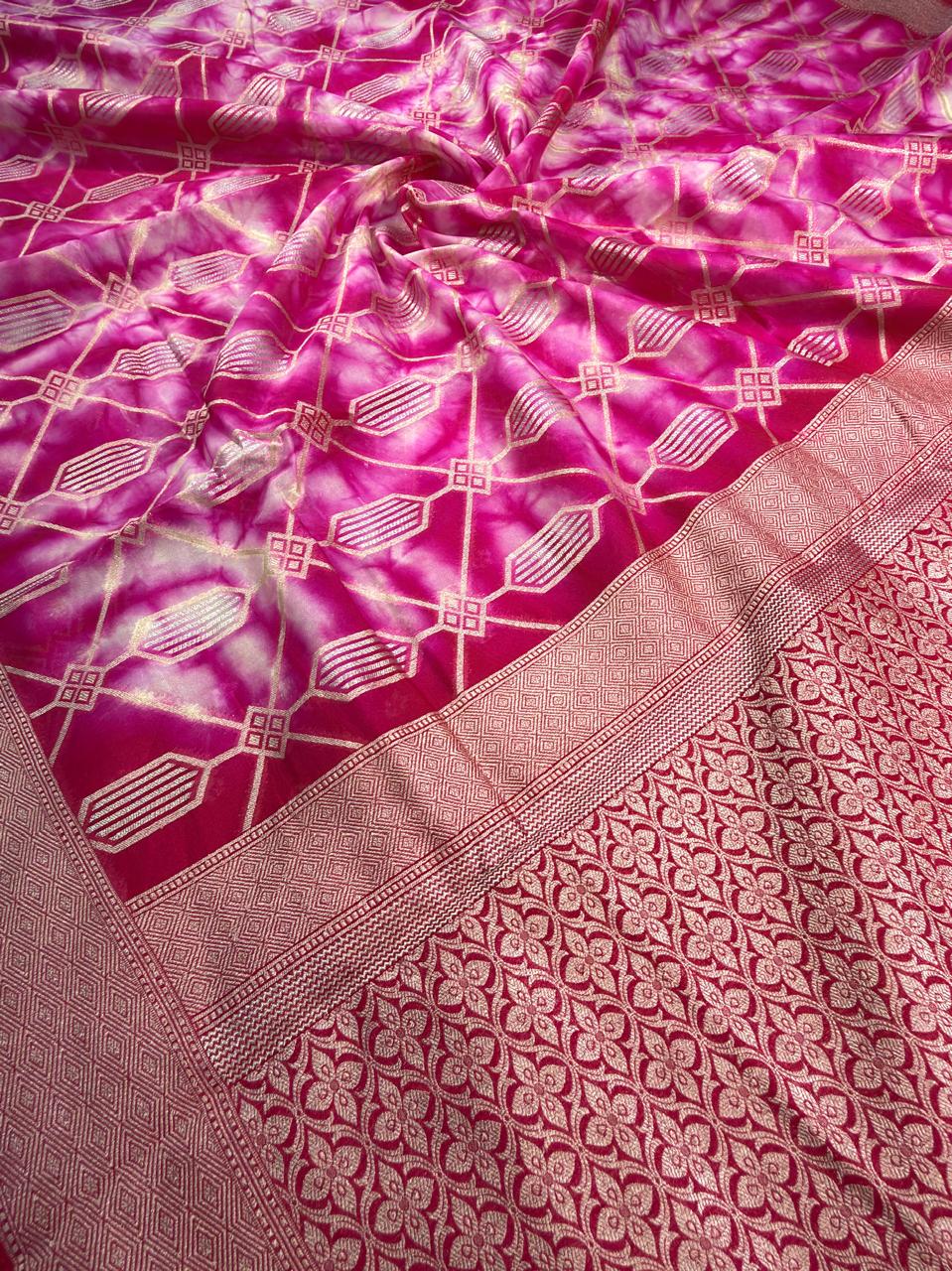 Banarasi Butter Silk Shibori Tie&Dye Saree