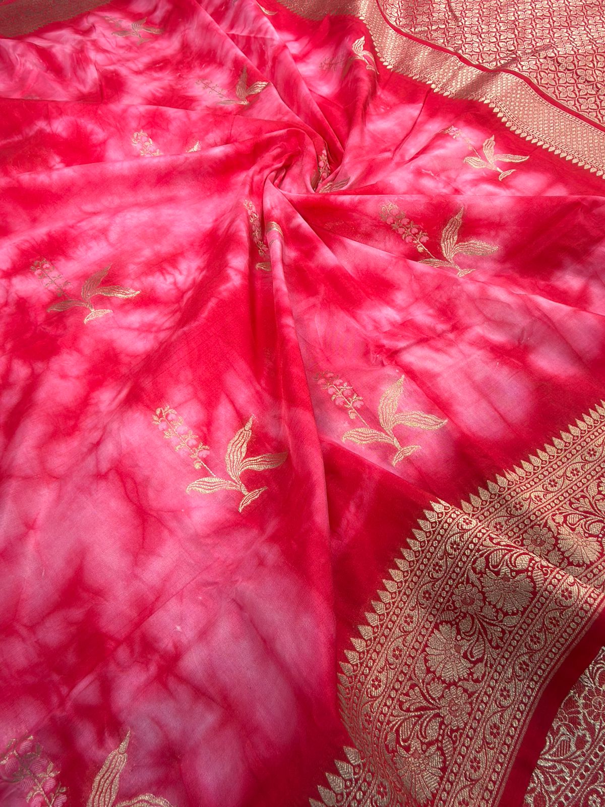 Banarasi Butter Silk Shibori Tie&Dye Saree
