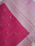 Banarasi Viscose Crush Saree – Pink & Rani Pink