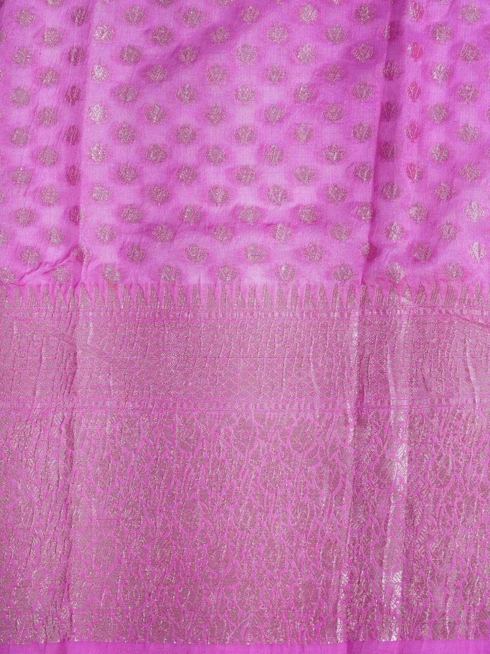 Banarasi Viscose Crush Saree – Pink & Rani Pink