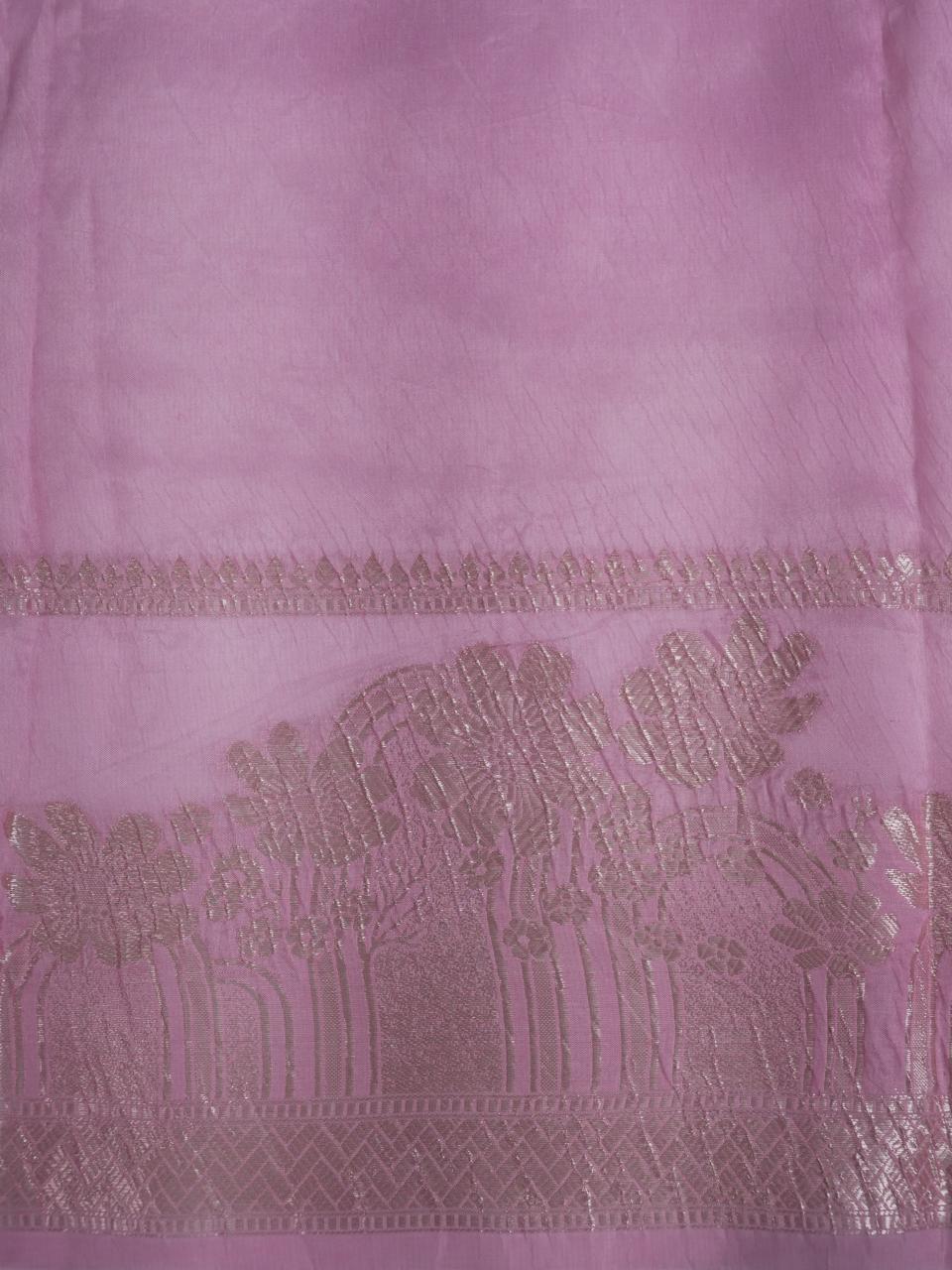 Banarasi Viscose Crush Saree – Rani Pink   Baby Pink