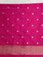 Rani Pink Banarasi Soft Mashru Silk Saree with Paisley Motifs & Dual-Tone Pallu