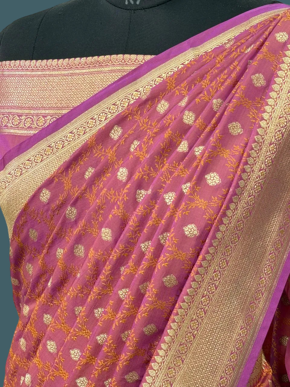 Banarasi Mushru Katan Pashmina Silk Saree