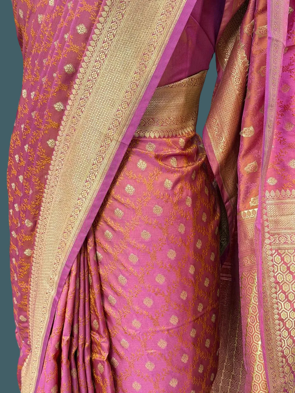 Banarasi Mushru Katan Pashmina Silk Saree