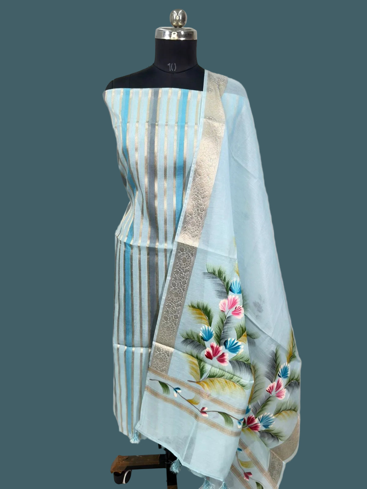 Banarasi Chiniya Silk Digital Printed  Suit (3 piece set)