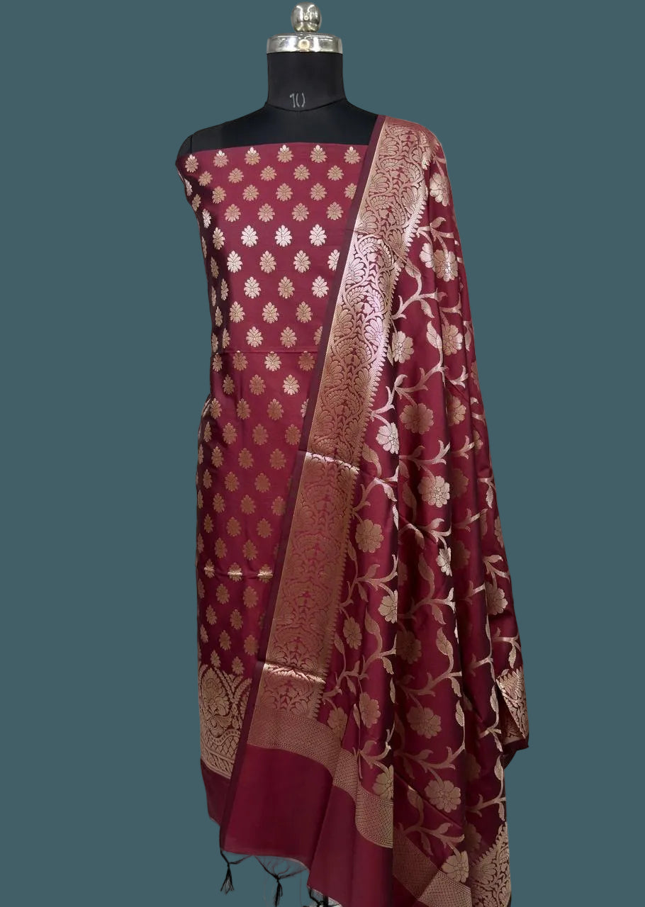 Banatasi Semi Katan Silk Suit (3 piece set)