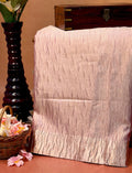 Ethereal Metallic Blush Pink Fancy Tissue Crush Saree